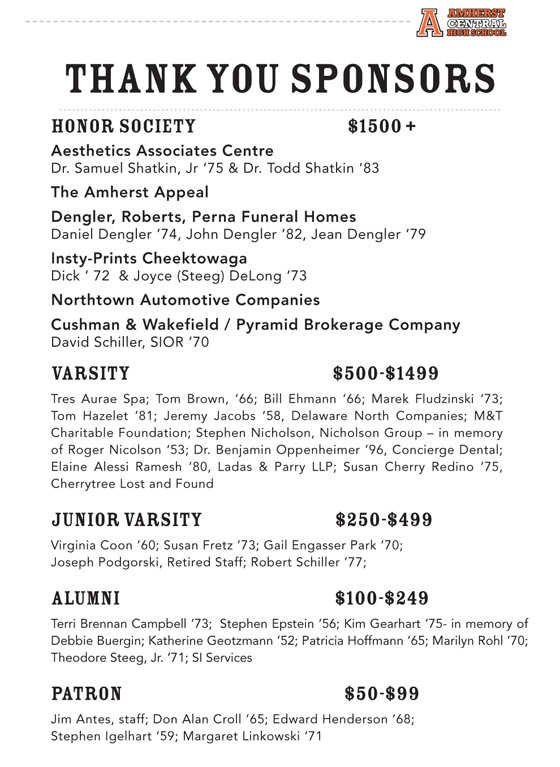Amherst Central High School  Reunion and Anniversary Program BookletPages-3